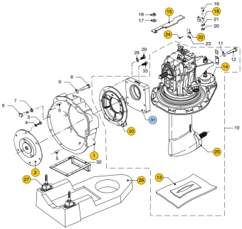 Vetus 19-18488 - Adapter for Saildrive ZF SD10