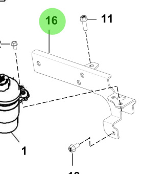 Bukh 00130-BS155 - Shift Cable Support Bracket for S270J Power Steering