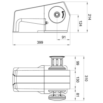 Italwinch DE_1012_08D Devon 1000W Horizontal Windlass - 12V Ø8mm + Drum
