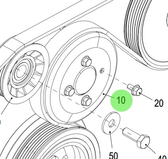 Steyr 2203562-1 - KTL Pulley for Steyr SE and MO Engine Models