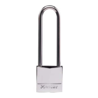 Master Lock Long Shackle Nickel-plated Solid Brass Body Padlock 30x51mm 