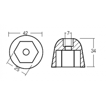 Tecnoseal Zinc Side Power-Sleipner SP 125 Bow Thruster Ogive Anode