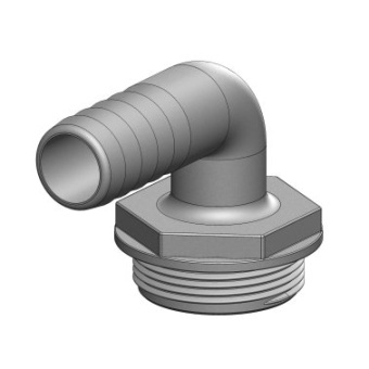 Trudesign 90498 Elbow 90° MM Threaded Barbed 25 mm 1''1/2 BSP - White