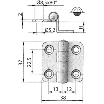 Bukh PRO M3552576 - S.STEEL HINGES