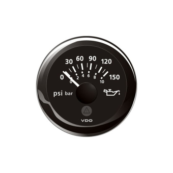 VDO A2C59514118 – ViewLine Engine Oil Pressure Gauge 150 PSI Black 52 mm