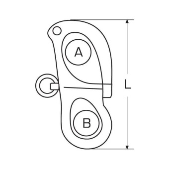 Belship 721401 - AISI 316 Stainless Steel Fixed Eye Snap Shackle 52mm (5 pcs)