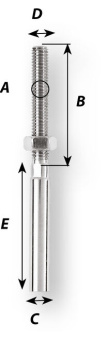 Wichard 7802 - Swage Stud for Wire Dia 4 mm M8 x 125 mm