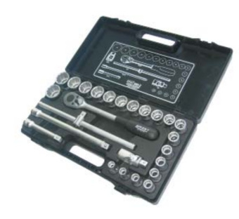 Steyr 2300716-0 - 1/2" Button Drive 12 Point Ratchet Socket Set