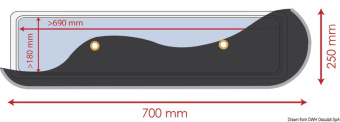 Osculati 19.364.04 - Blind 700 x 250 mm