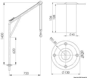 Stainless Steel Davit Crane​​ 120 kg per Pair - Osculati 42.352.01