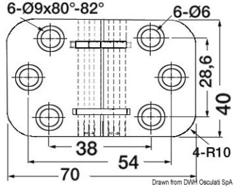 Osculati 38.460.78 - Foldable Hinge 70x40 mm