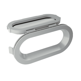 TOPwindows Porthole - KR, 375 x 175, Opening, Alu-look, Single Glass