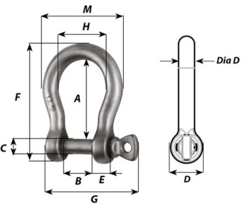 Wichard 51245 - Titanium Bow Shackle 10 mm