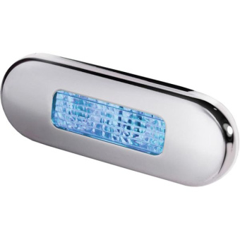 Hella Marine 2XT 980 869-601 Oblong LED Courtesy Light with Stainless Steel Rim (Blue)