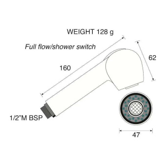 Barka Adjustable Shower Head 160mm Chrome