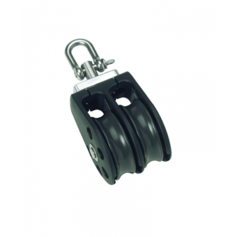 Barton N03230 - Double Swivel Block Size 3 45mm – Plain Bearing, 2x Ø45mm Sheaves, Max Rope 10mm