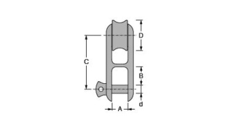 Antal H030 - Stainless Steel 'Nitronic 50' Twin Halyard Block, Line Ø10-12mm, Swl 2200kg