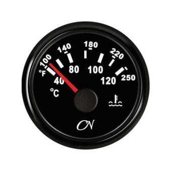 Cooling Water Temperature Gauge - Black Dial, Black Bezel, 300 - 23 Ohm, 40 - 120°C
