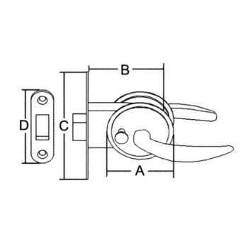 Allpa Stainless Steel Magnetic Door Latch, Door Thickness 28,5-35mm