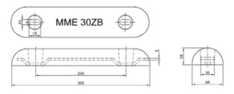 MME Hull/Rudder Anode Zinc MME30ZB