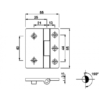 Foresti & Suardi Flat Hinges 55x65 mm