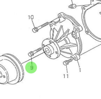 Nanni Diesel 970311000 - Fresh Water Pump Bolt for 4.330TDI, 4.340TDI, and N4.115 Engines
