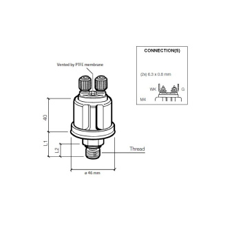 VDO 360-081-030-119C - Pressure Sender 0-5 bar - 1/8-27 NPTF