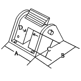 Allpa Stainless Steel Chain Stopper, A=68mm, B=79mm, C=40mm, D=14mm