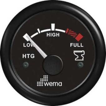 Wema 110397 Blackline Ø52mm Black Water Level - Black - 12-24V - Standard US 240-30 Ohm