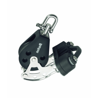 Barton N05531 – Single Swivel Block with Becket and Cam Size 5 54mm, Plain Bearing, Ø54mm Sheave, Max Rope 12mm