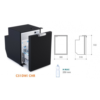 Vitrifrigo 0402-0335 - Chromelock Refrigerator C42 Dw Black