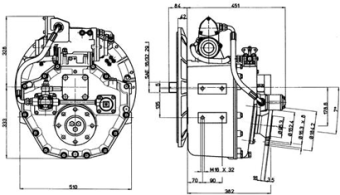 Technodrive Hydraulic Marine Gearbox TM1200A, R=2,00:1