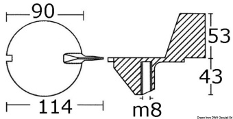 50 HP 4-Stroke Outboard Leg Anode - Osculati 43.426.10