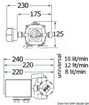 Osculati 16.700.04 - WHALE Universal fresh water pump 18 l/min 12 V
