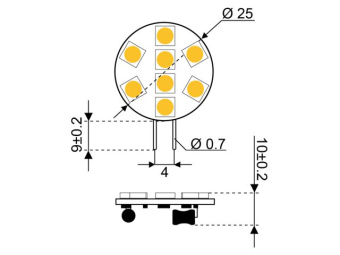Talamex Super LED 8 10-30V G4-Side