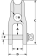 Tylaska TY1408 H8 Fixed Thimble Halyard Shackle