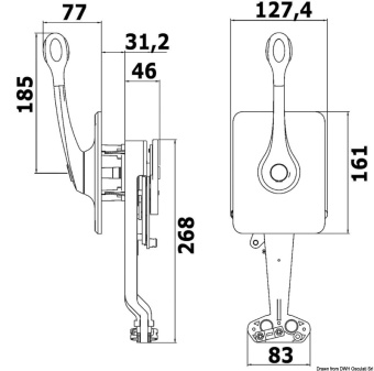 Osculati 45.452.20 - Single Lever Mechanical Control B400