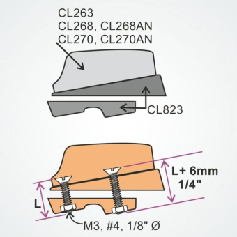 Clamcleat CL823 Tapered Pad for Micros Cleats, 10° / 20° Angle
