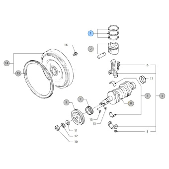 Vetus STM9829 - Ring Set, Piston O.S. 0.25 M3.28