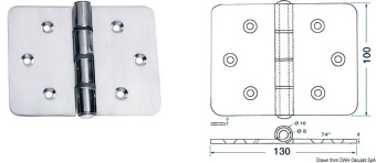 Osculati 38.440.13 - Large hinge 130x100 mm