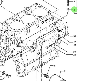 Bukh 000E5035 - Relief Valve Piston for DV36 and DV48 Engines