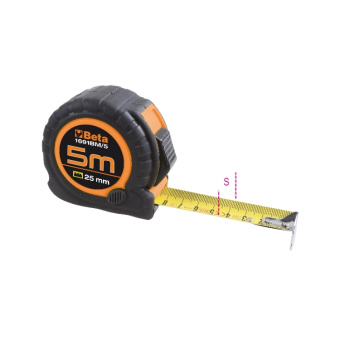 Beta 016910208 - Measuring Tape Shock-Resistant Bimaterial ABS Casing, 8 m