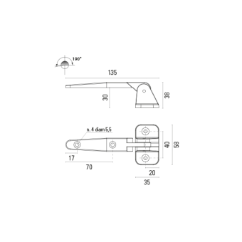 Foresti & Suardi Hinge 135X58 mm