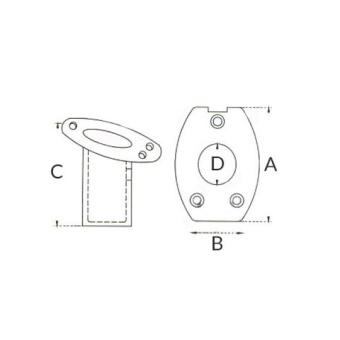 Stainless Steel Flush Mount Socket For Flagpole 20 mm