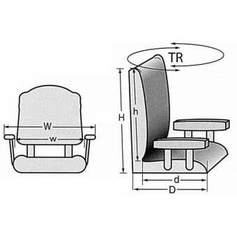 Allpa Boat Chair Model 'Traveller', Folding, Grey/Navy