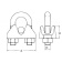  Galvanized Steel Wire Rope Clip For Cable Ø 2/3 mm