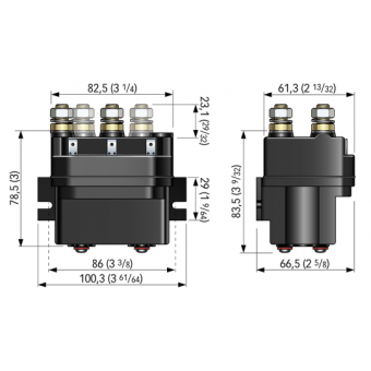 Quick Contactor T6415 4 Terminals 2500 Watt - 12 Volt