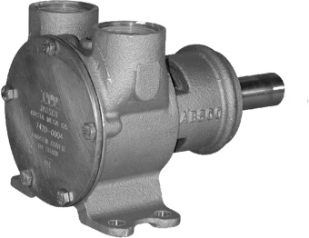 Jabsco 7420-0004 - Marine Pulley Driven Flexible Impeller Pedestal Mount Pump (62-GPM, Neoprene Impeller, Full Cam, Mechanical Seal, 1.25" NPT Vertical Port)