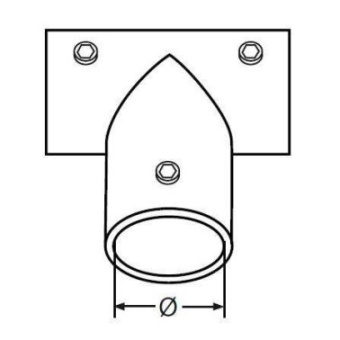 Euromarine Straight Tee 90° A4 Ø22mm