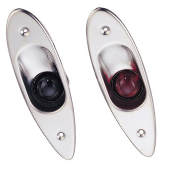 Allpa Navigation Lights Set For Port-/Starboard (Side Built-In Mount) 12v/6w, Red/Green Lens